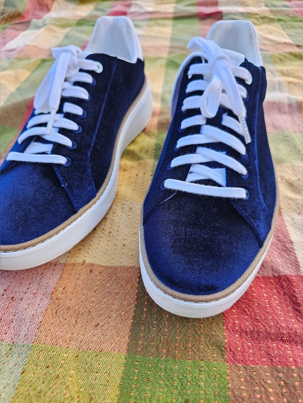 Cole Haan GrandPro Navy Velvet Fashion Sneakers White Sole Women's Size 9B - Picture 2 of 11